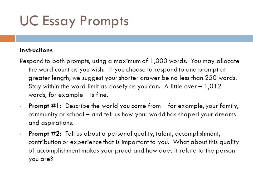 Check Our UC Personal Statement Prompt Sample